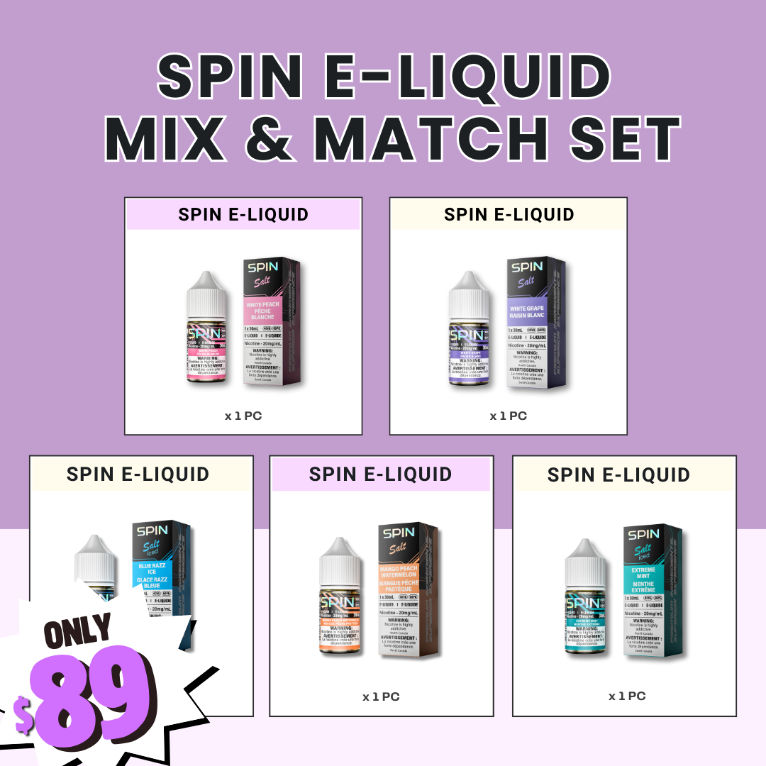 SPIN E-Liquid  Mix & Match Gift Set (5pcs)