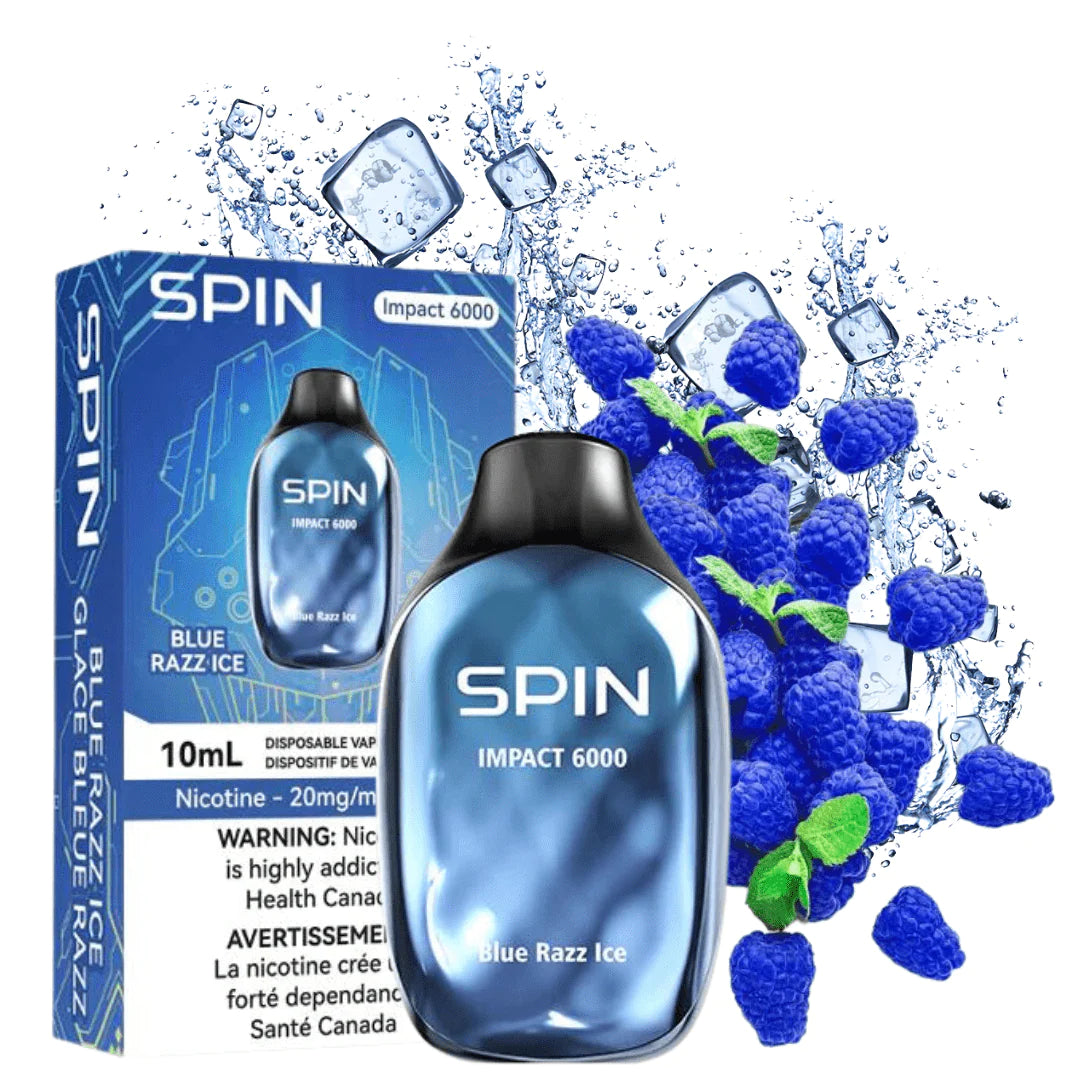 Spin Impact 6000 Disposable Vape Blue Razz Ice