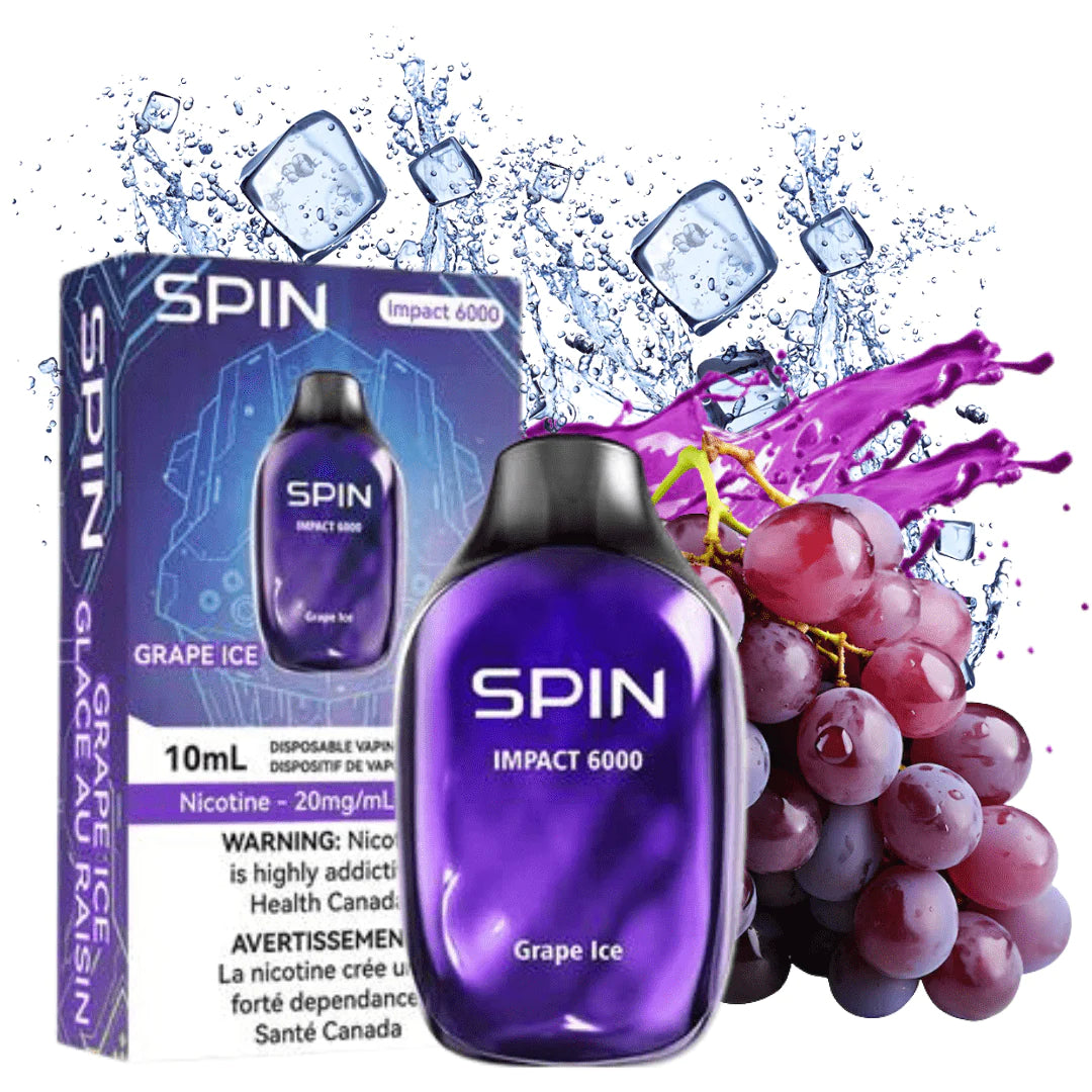 Spin Impact 6000 Disposable Vape Grape Ice