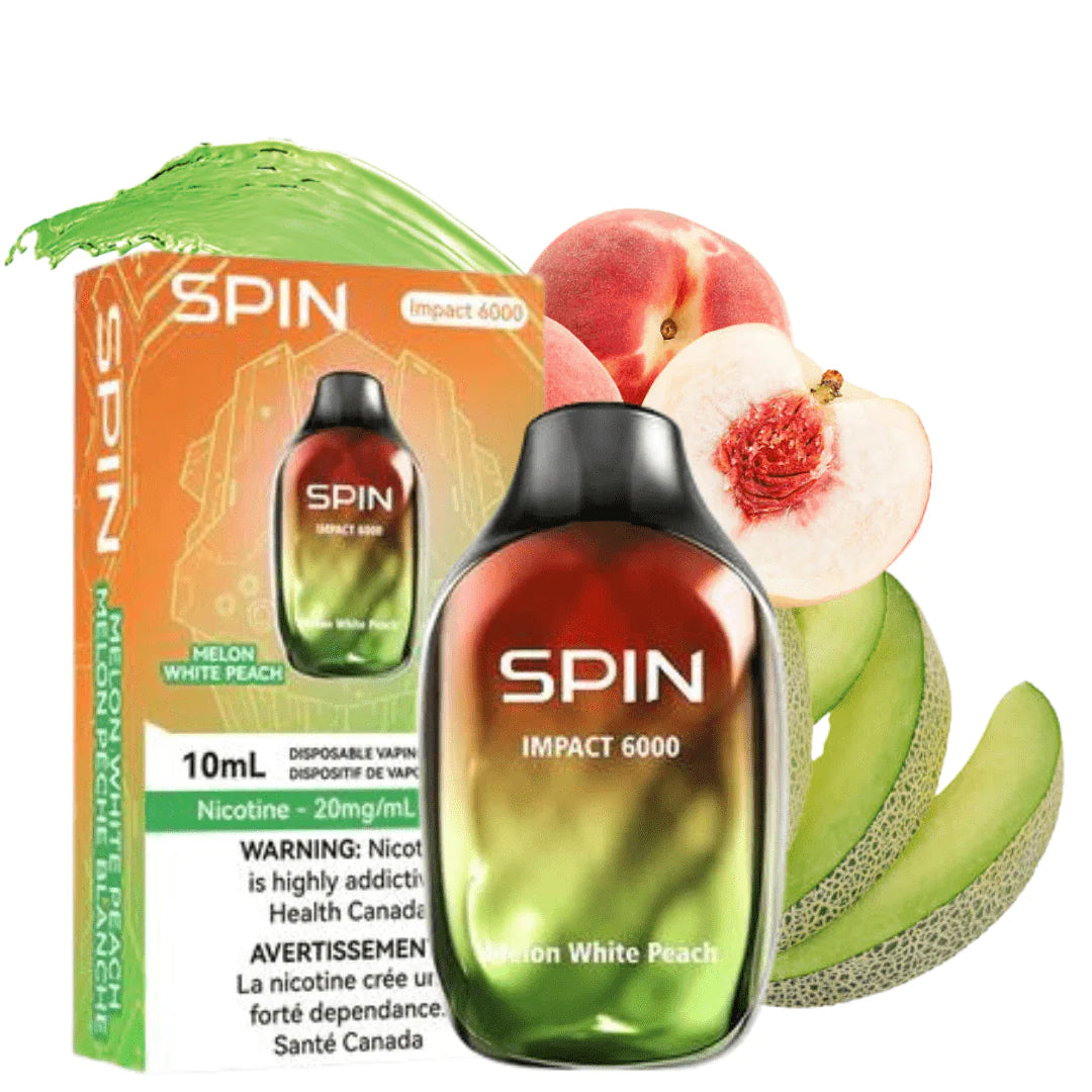 Spin Impact 6000 Disposable Vape Melon White Peach