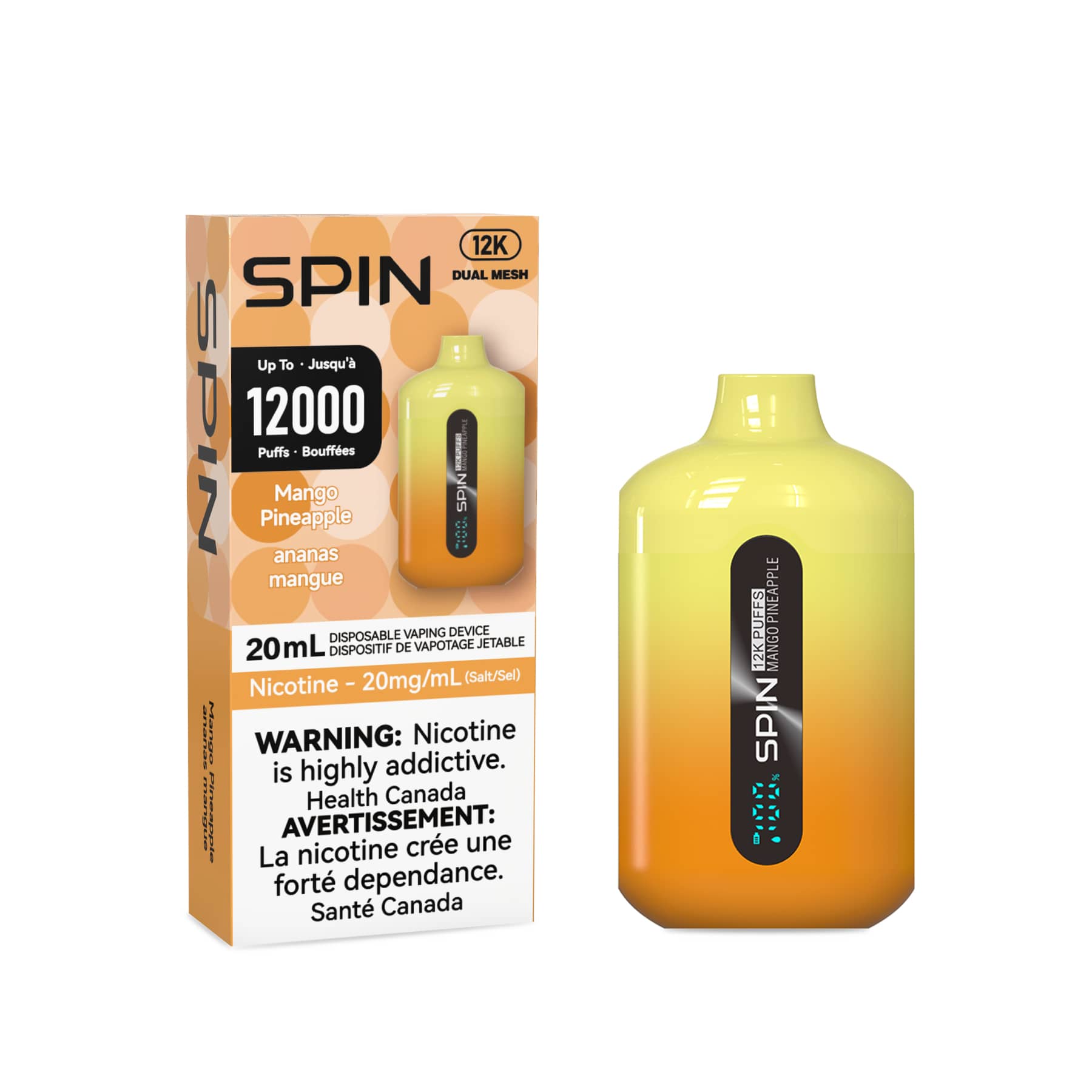 Spin 12K (12000) Disposable Vape Mango Pineapple