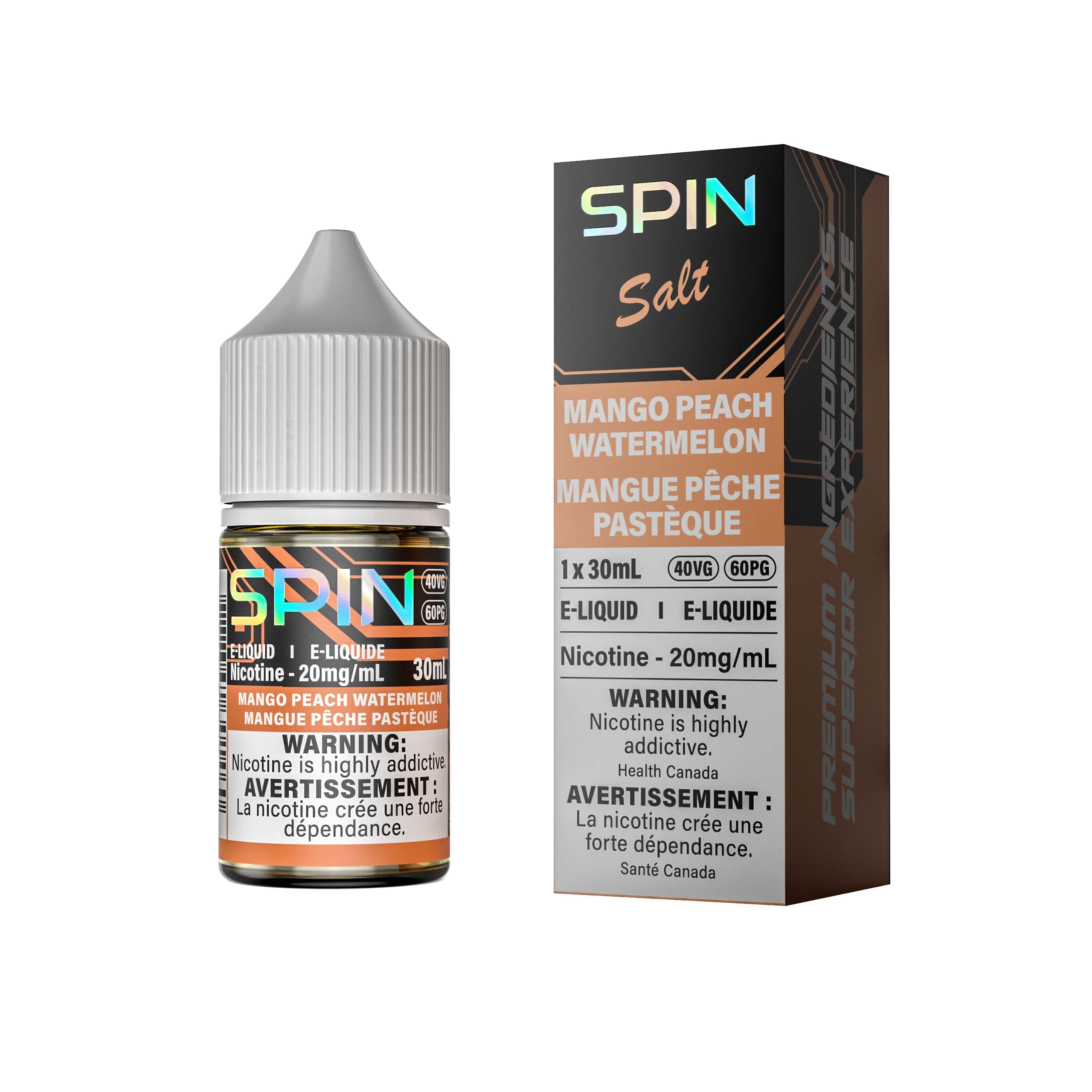 Spin E-Liquid Salt Mango Peach Watermelon