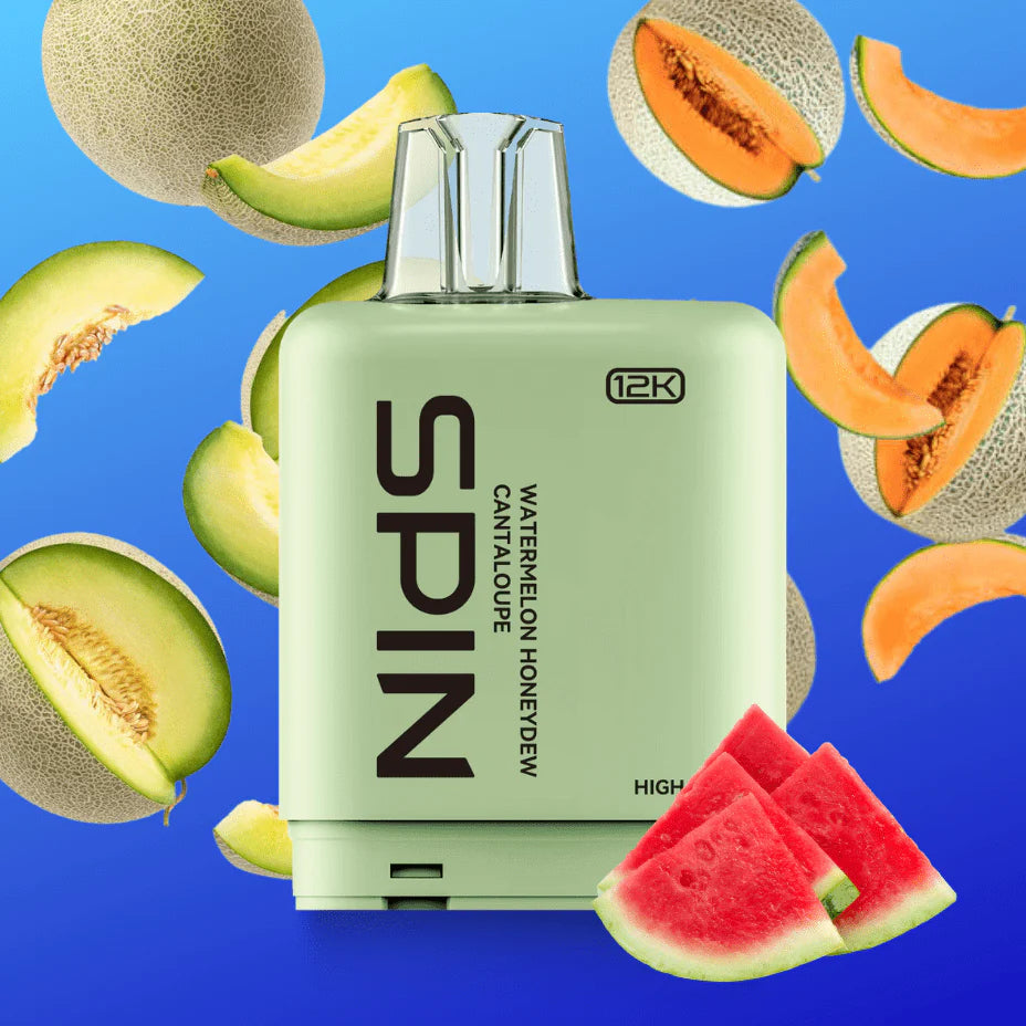 Spin Fizz X Pod 12000 Puffs Vape Watermelon Honeydew Cantaloupe