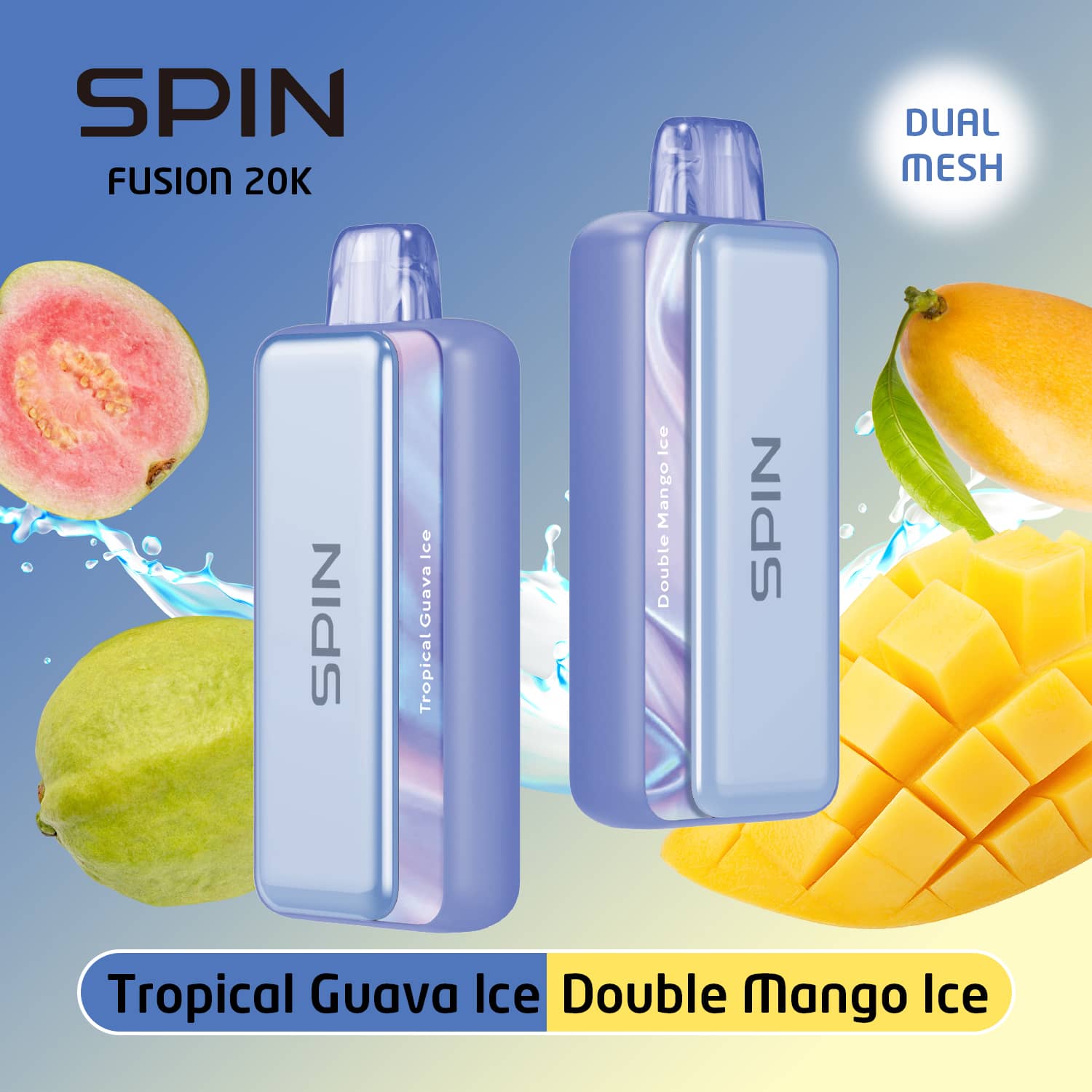 Spin Fusion 20K Disposable Vape Tropical Guava Ice and Double Mango Ice