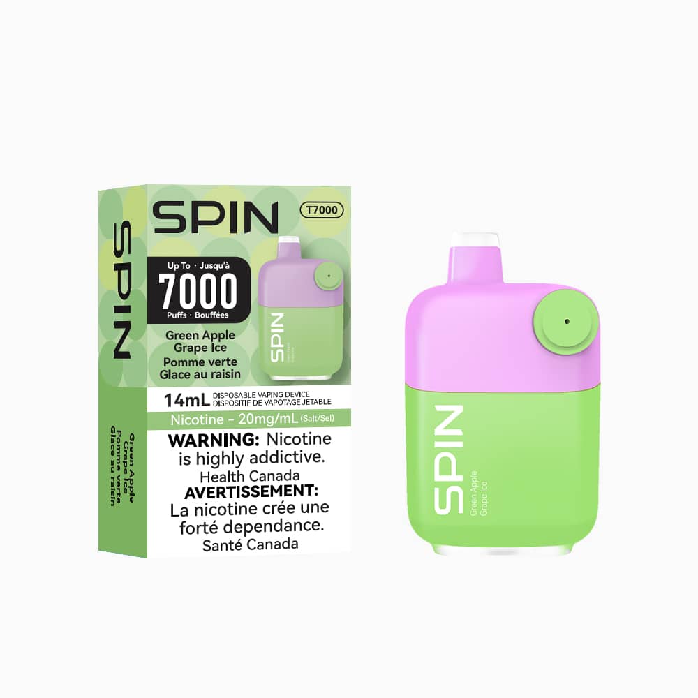 Spin T7000 Disposable Vape Green Apple Grape Ice