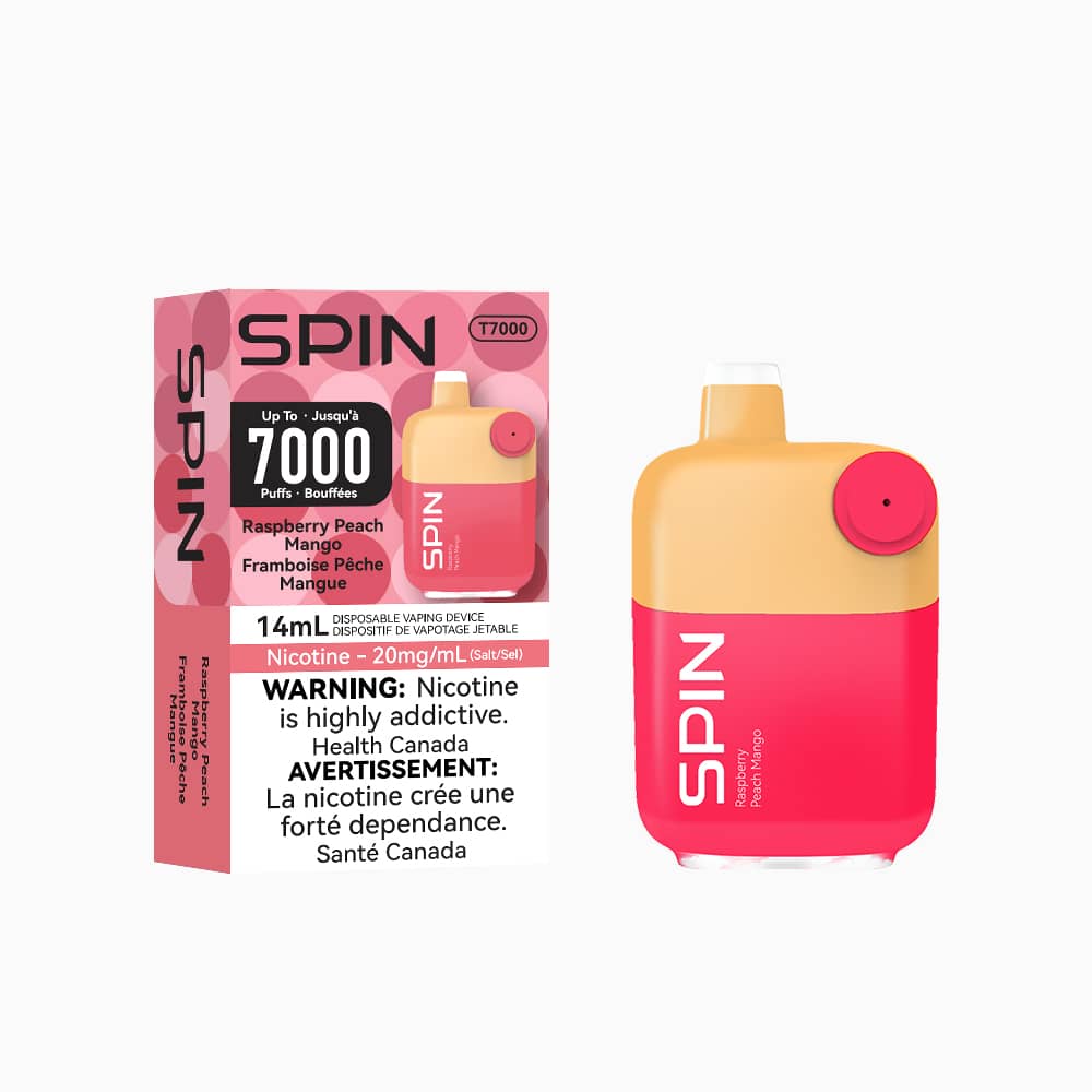 Spin T7000 Disposable Vape Raspberry Peach Mango